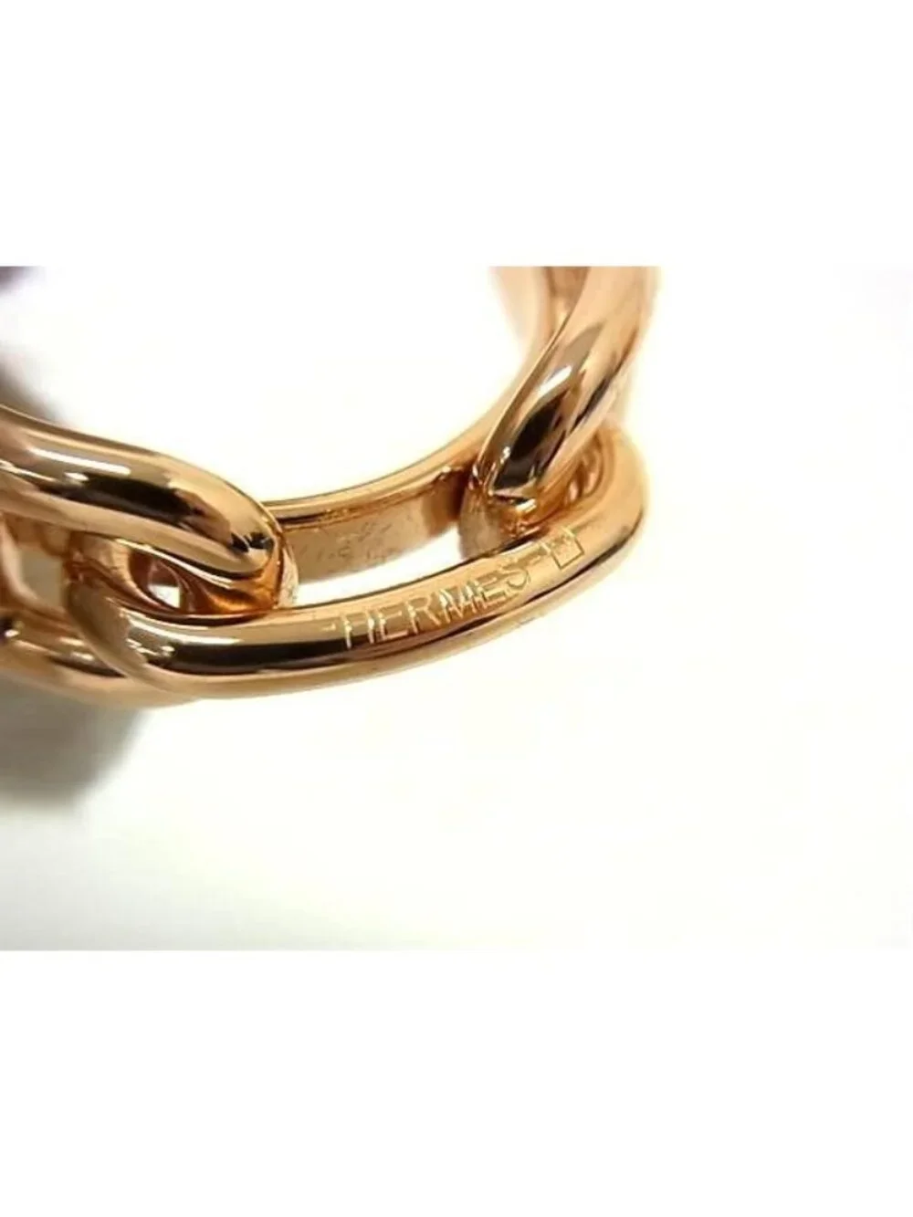 Hermes Chaine D'ancre Lucade Scarf Ring Closure Pink Gold